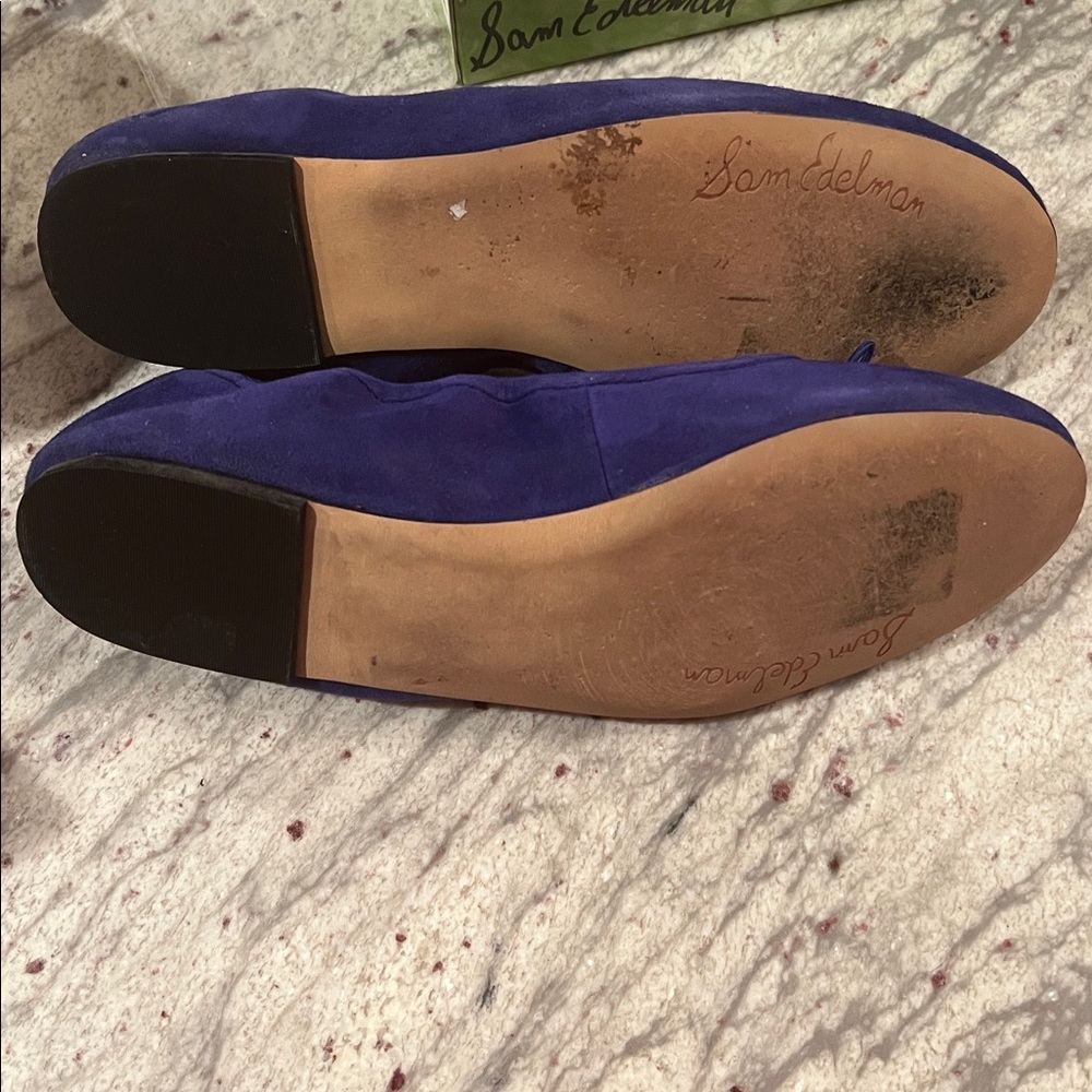 Sam Edelman Royal Blue Felicia Suede Ballet Flats - Picture 2 of 5